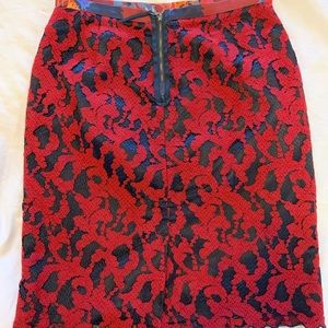 Anthropologie Leifsdotter red & blue floral skirt